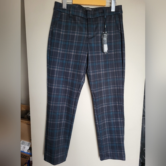 NEW Liverpool Women's Plaid Pants - Blue and Black, Size 6 (28 X 28) - Picture 1 of 8